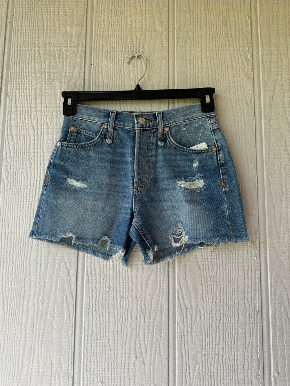 Free People Cut Off Shout And Twist Denim Shorts